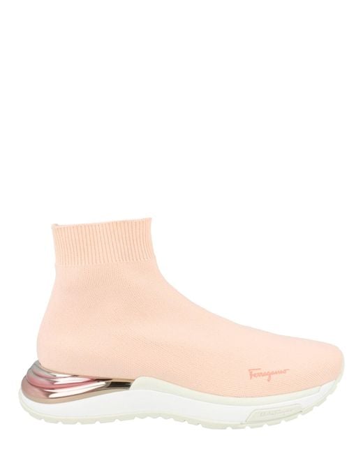 Ferragamo Pink Ninette High-Top Sock Sneakers