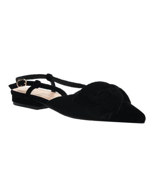 Chinese Laundry Black Harmony Bow Slingback Flat Sandal