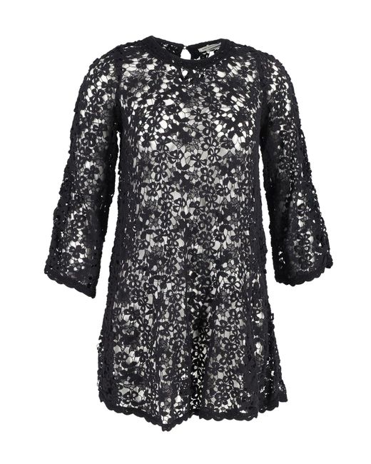 Isabel Marant Black Sheer Lace Dress