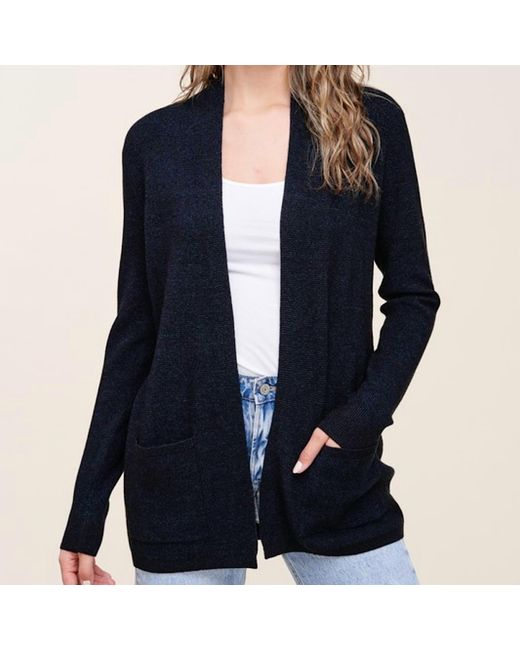 Staccato Blue Waffle Textured Open Front Cardigan