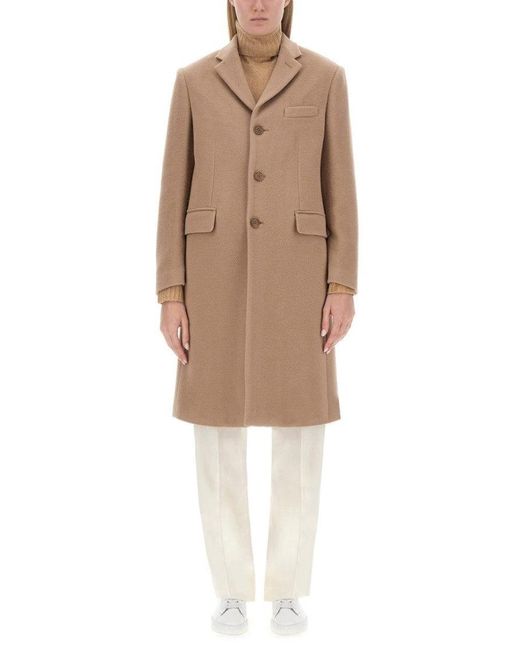 Aspesi Natural Classic Oversize Coat With Notched Lapel