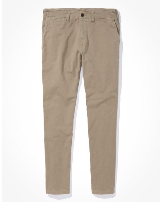American Eagle Outfitters Natural Ae Flex Slim Straight Lived-in Khaki Pant for men