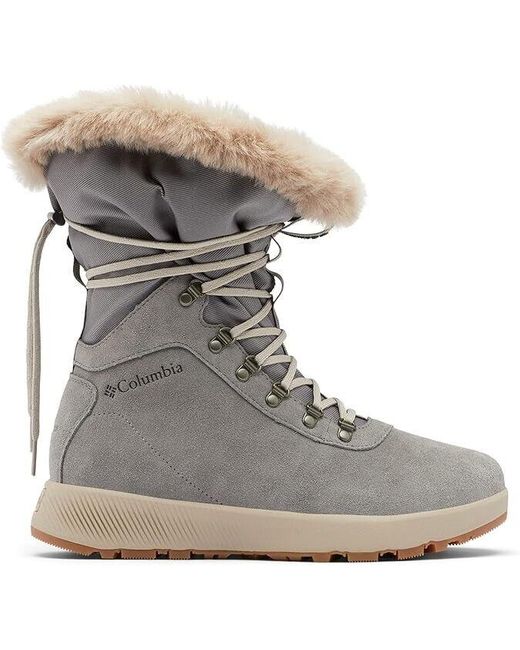 Columbia Gray Slopeside Village Bl0150-049 Omni-heat Hi Snow Boots 10 Zj304