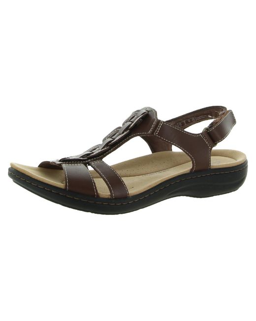 Clarks Brown Laurieann Kay Leather Comfort Slingback Sandals