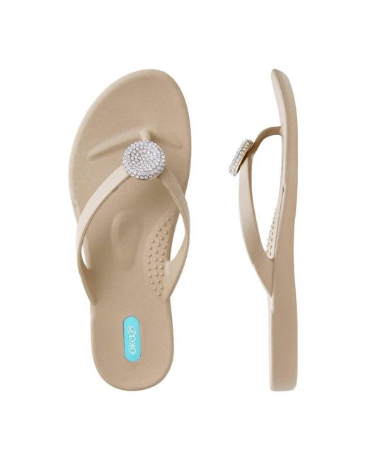OKA B. Natural Lucky Flip Flops