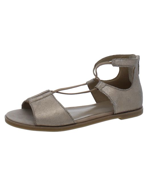 Eileen Fisher Gray Leather Casual Strappy Sandals
