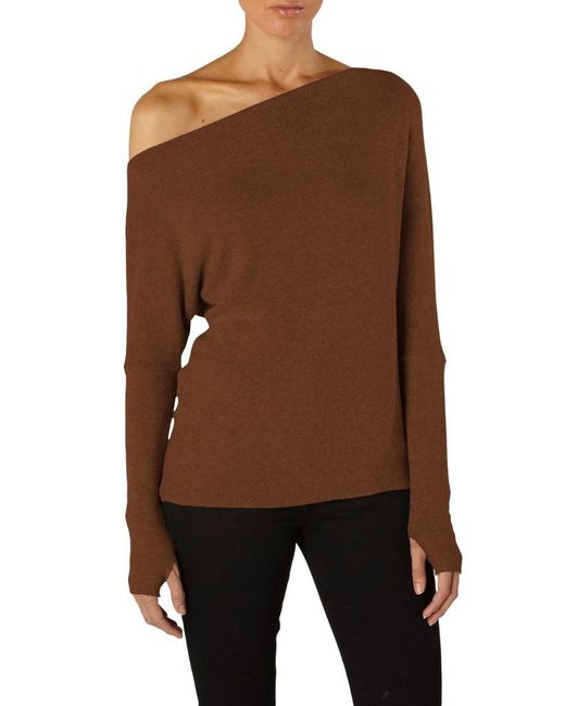 Enza Costa Brown Sweater Knit Slouch Top