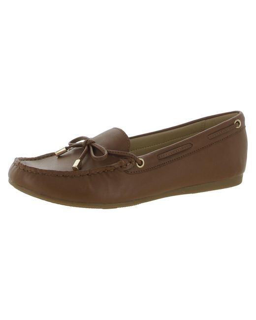MICHAEL Michael Kors Brown Leather Slip On Loafers
