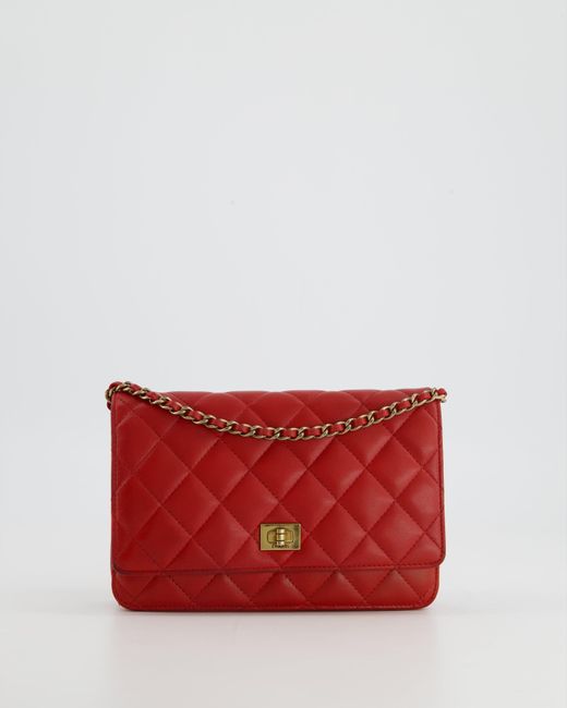 Chanel Red 2.55 Wallet On Chain