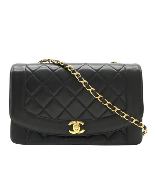 Chanel Black Diana Leather Shoulder Bag (pre-owned)
