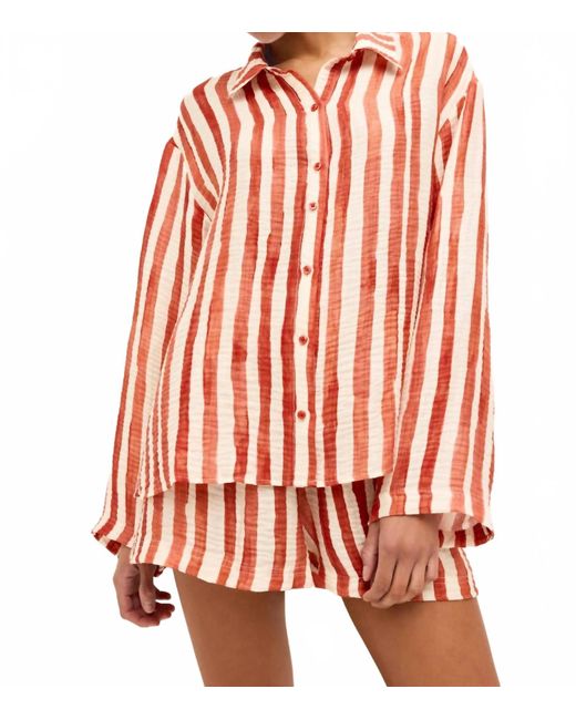 Marie Oliver Women's Red Nico Linen Shirt