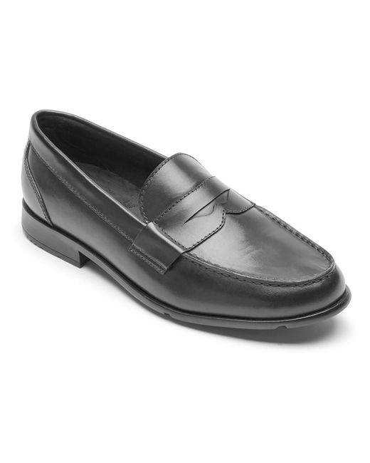 Rockport Gray Keaton Leather Slip On Loafers for men