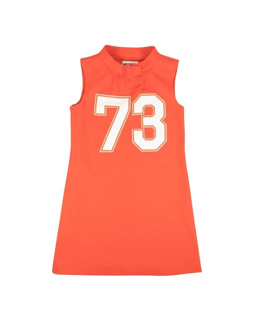 Moschino Couture Orange Jersey Sport Mini Sleeveless Dress