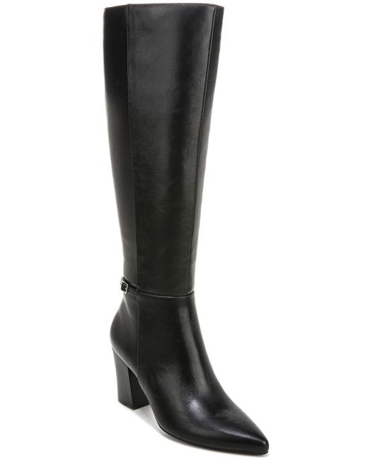 LifeStride Black Stratford Faux Leather Wide Calf Knee-high Boots