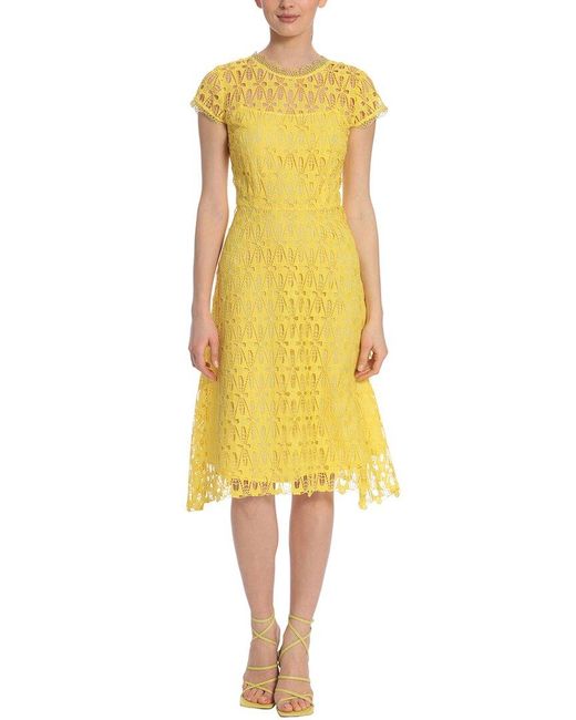 Maggy London Yellow Midi Dress