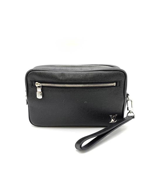 Louis Vuitton Black Pochette Kasai Leather Clutch Bag (pre-owned) for men