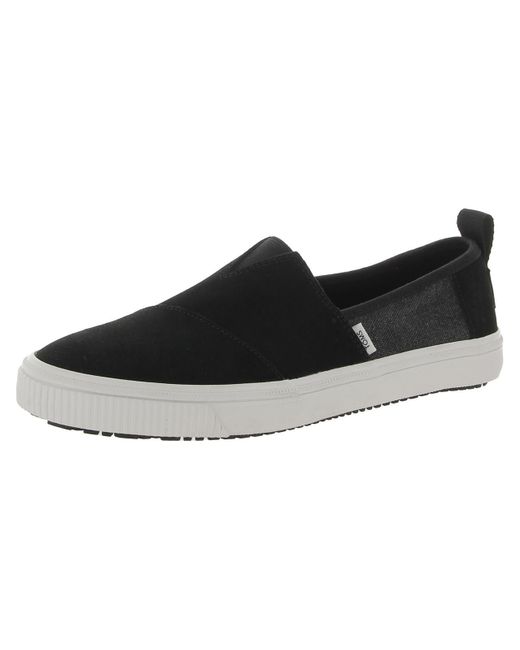 TOMS Black Alpargata Canvas Loafers Slip-on Shoes for men