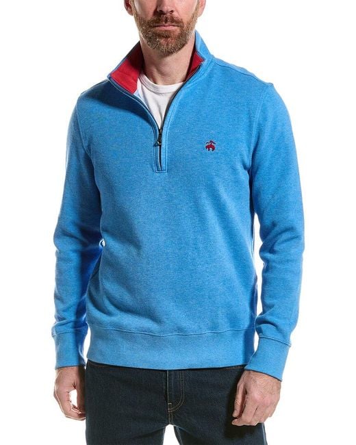 Brooks Brothers Blue French Rib 1/2-zip Pullover for men