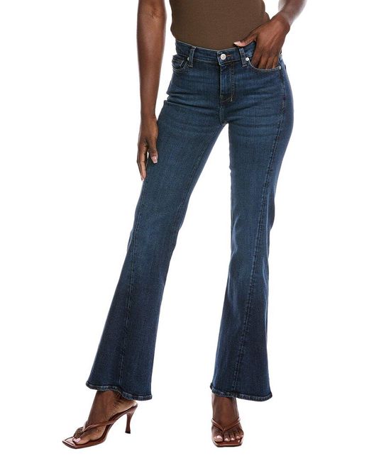 7 For All Mankind Blue Dojo Tailorless Gilbert Kick Flare Jean