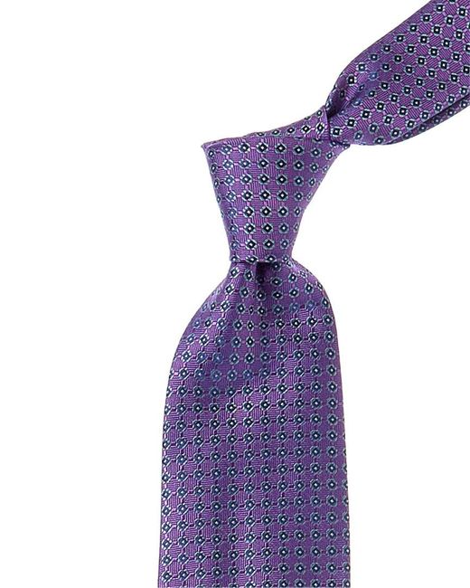 Brooks Brothers Purple Mini Geo Neat Silk Tie for men