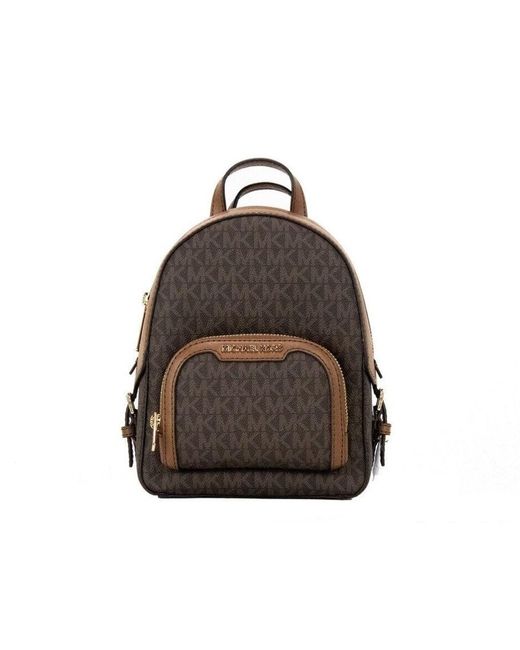 Michael Kors Black Jaycee Mini Xs Signature Pvc Zip Pocket Shoulder Backpack Bag