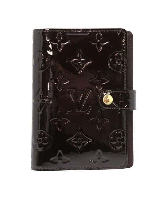 Louis Vuitton Black Agenda Cover Patent Leather Wallet (pre-owned)
