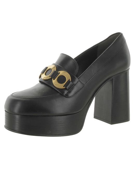 See By Chloé Black Jenny Leather Platform Loafer Heels