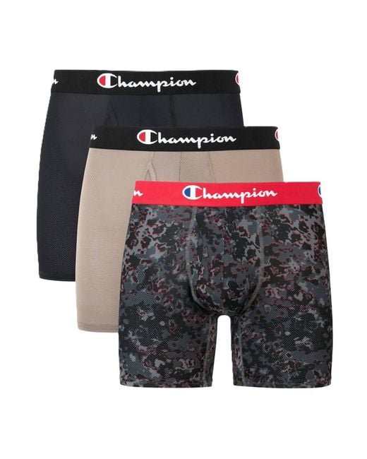 Champion Multicolor 3-pack Lightweight Stretch Moisture Wicking Mesh Boxer Briefs for men