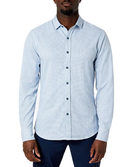 Kenneth Cole Blue Collared Lightweight Button-down Shirt for men