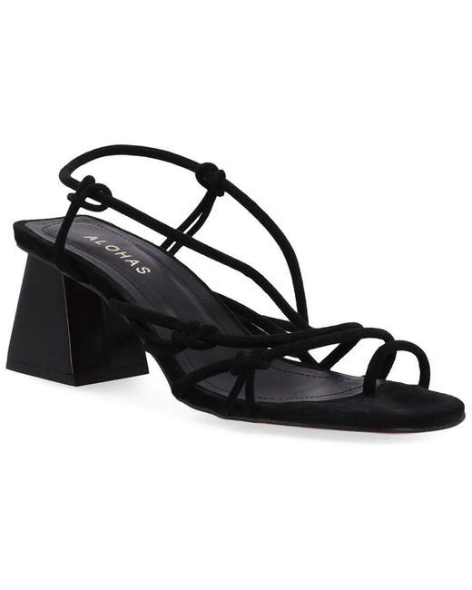 Alohas Black Goldie Leather Sandal