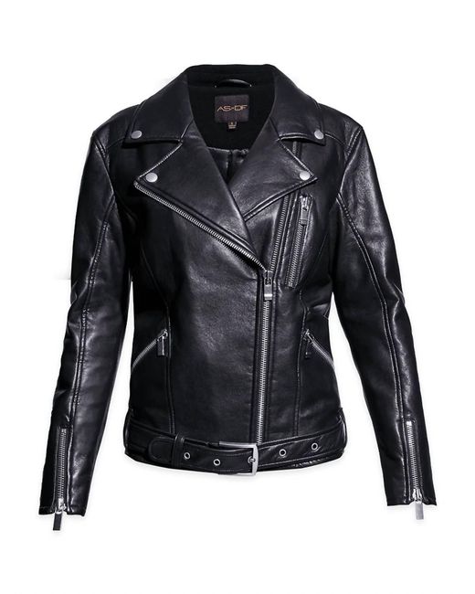 AS by DF Black Brando Recycled Leather Jacket
