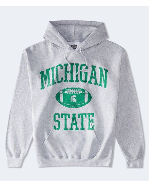 Aéropostale Gray Michigan State Football Pullover Hoodie for men