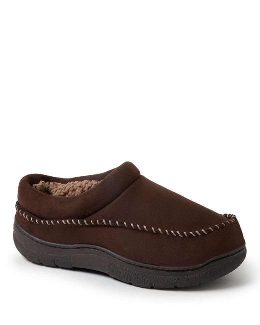 Dearfoams Brown Thompson Moccasin Toe Clog House Shoe Slipper for men