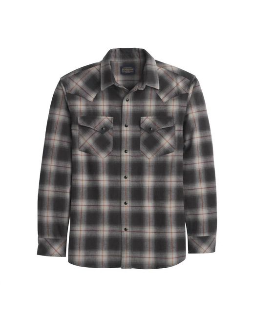 Pendleton Gray Wyatt Snap-Up Shirt for men