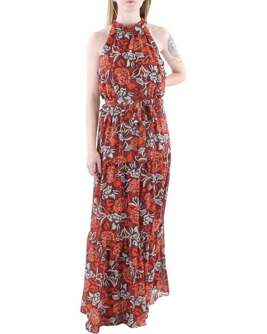 Julia Jordan Red Floral Printed Maxi Dress