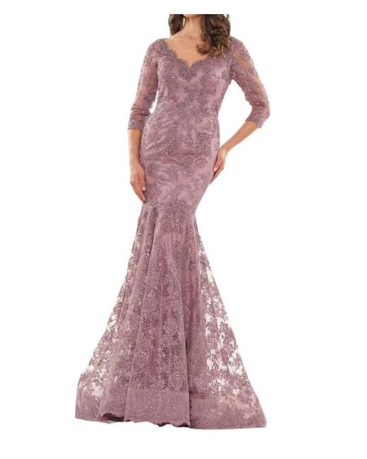 Marsoni by Colors Long Mother Of The Bride Lace Dress in Purple | Lyst
