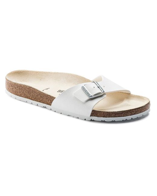 Birkenstock White Madrid Bs Birko-flor Leather Footbed Sandals