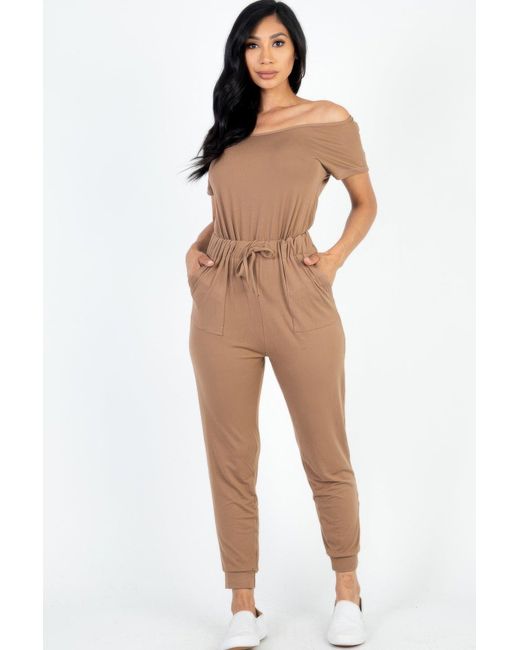 TRUEDAMES Multicolor Two-Way Shoulder Drawstring Jumpsuit