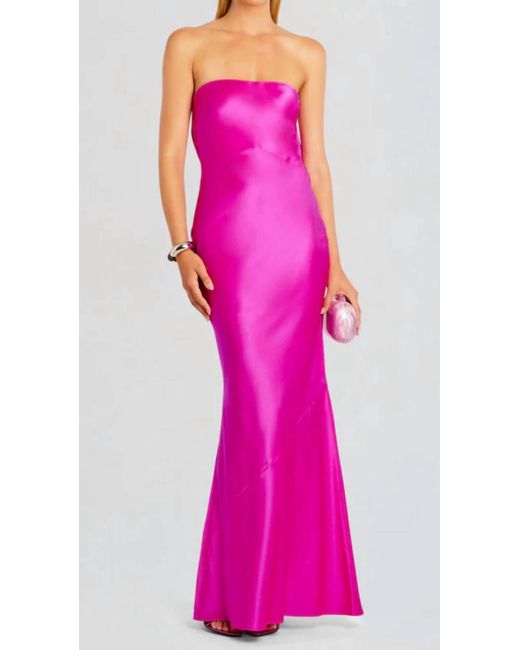 retrofte Women's Pink Keaton Silk Maxi Dress - coffeafoods.com