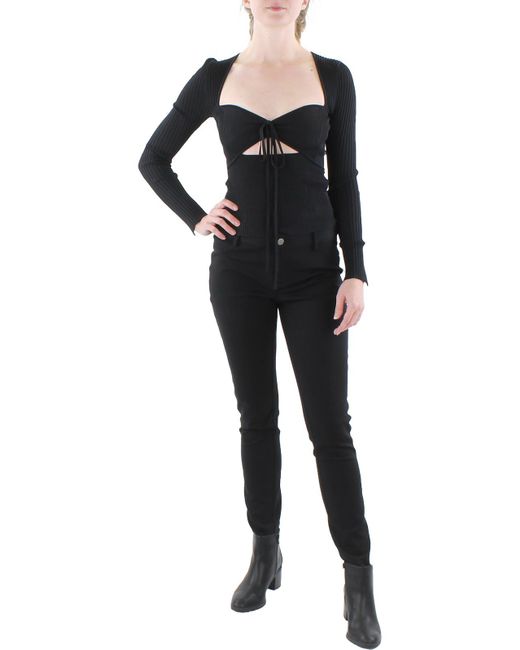 Jonathan Simkhai Alexia Cut-out Fitted Pullover Top in Black | Lyst