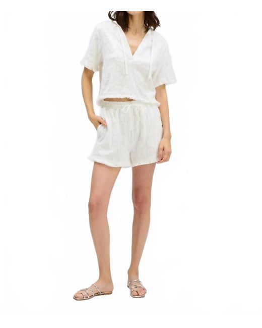 Allison White Capri Drawstring Shorts