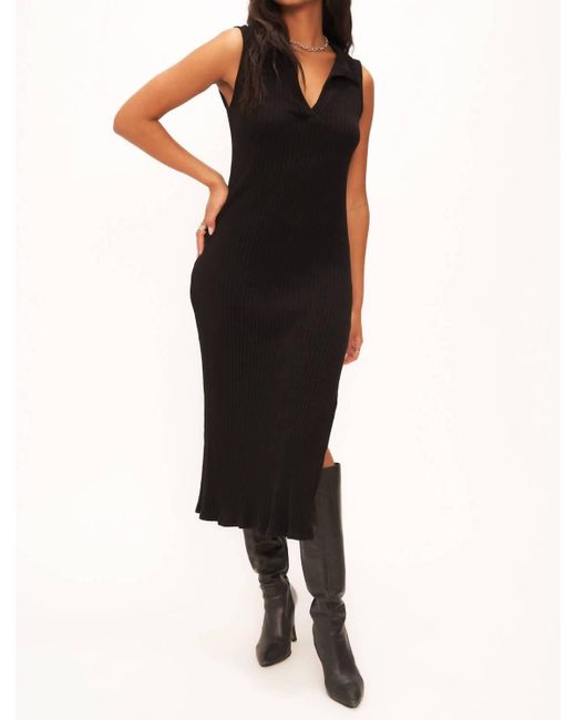 Project Social T Black Smooth Operator Collared Sweater Rib Dress