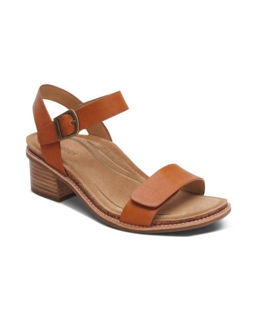 Aetrex Brown Mae Adjustable Quarter Strap Heel
