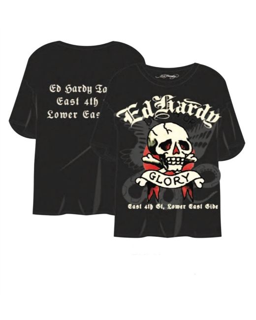 Ed Hardy Black Dg Skull Tee for men