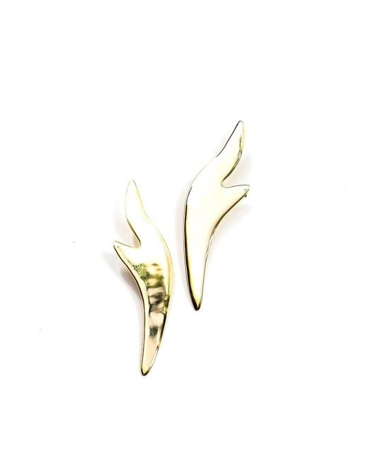 Avenue Chic Metallic Flame Spark Stud Earrings