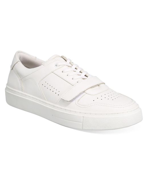INC White Franco Faux Leather Casual And Fashion Sneakers for men