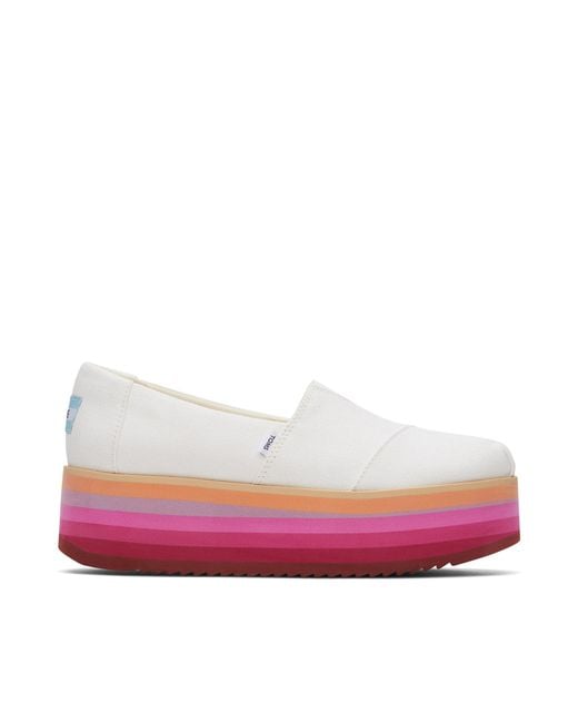 TOMS Pink Alpargata Platform Espadrille