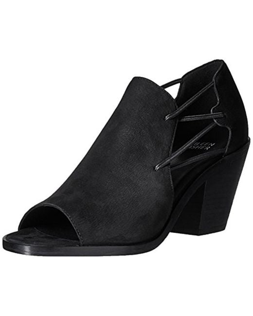 Eileen Fisher Black Nikki Open Toe Ankle Peep-Toe Heels