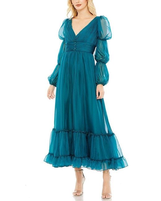 Mac Duggal Blue Embellished Cocktail Dress