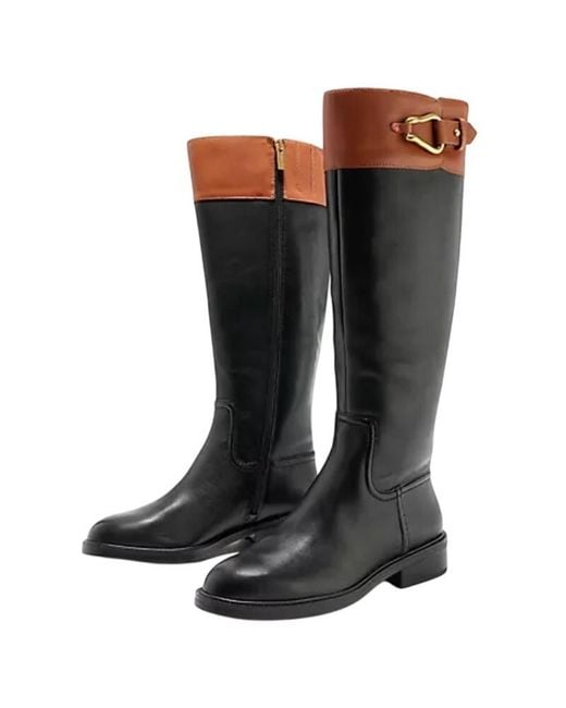 Vince Camuto Black Andalian Boots Wobrown Wide Calf Knee-High Zap203